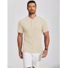 imageCOOFANDY Mens Henley Shirts Short Sleeve Ribbed TShirts Bodybuilding Workout Tee ShirtsBeige