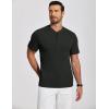 imageCOOFANDY Mens Henley Shirts Short Sleeve Ribbed TShirts Bodybuilding Workout Tee ShirtsBlack