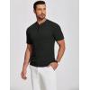 imageCOOFANDY Mens Henley Shirts Short Sleeve Ribbed TShirts Bodybuilding Workout Tee ShirtsBlack
