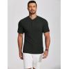 imageCOOFANDY Mens Henley Shirts Short Sleeve Ribbed TShirts Bodybuilding Workout Tee ShirtsBlack