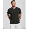 imageCOOFANDY Mens Henley Shirts Short Sleeve Ribbed TShirts Bodybuilding Workout Tee ShirtsBlack