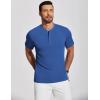 imageCOOFANDY Mens Henley Shirts Short Sleeve Ribbed TShirts Bodybuilding Workout Tee ShirtsBlue