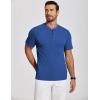 imageCOOFANDY Mens Henley Shirts Short Sleeve Ribbed TShirts Bodybuilding Workout Tee ShirtsBlue