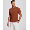 imageCOOFANDY Mens Henley Shirts Short Sleeve Ribbed TShirts Bodybuilding Workout Tee ShirtsCaramel