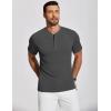 imageCOOFANDY Mens Henley Shirts Short Sleeve Ribbed TShirts Bodybuilding Workout Tee ShirtsDark Gray