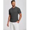 imageCOOFANDY Mens Henley Shirts Short Sleeve Ribbed TShirts Bodybuilding Workout Tee ShirtsDark Gray