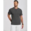 imageCOOFANDY Mens Henley Shirts Short Sleeve Ribbed TShirts Bodybuilding Workout Tee ShirtsDark Gray