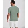 imageCOOFANDY Mens Henley Shirts Short Sleeve Ribbed TShirts Bodybuilding Workout Tee ShirtsGray Green