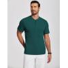 imageCOOFANDY Mens Henley Shirts Short Sleeve Ribbed TShirts Bodybuilding Workout Tee ShirtsGreen