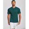 imageCOOFANDY Mens Henley Shirts Short Sleeve Ribbed TShirts Bodybuilding Workout Tee ShirtsGreen