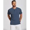 imageCOOFANDY Mens Henley Shirts Short Sleeve Ribbed TShirts Bodybuilding Workout Tee ShirtsGrey Blue