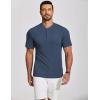 imageCOOFANDY Mens Henley Shirts Short Sleeve Ribbed TShirts Bodybuilding Workout Tee ShirtsGrey Blue