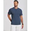 imageCOOFANDY Mens Henley Shirts Short Sleeve Ribbed TShirts Bodybuilding Workout Tee ShirtsGrey Blue