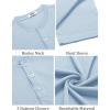 imageCOOFANDY Mens Henley Shirts Short Sleeve Ribbed TShirts Bodybuilding Workout Tee ShirtsLight Blue