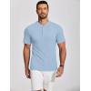 imageCOOFANDY Mens Henley Shirts Short Sleeve Ribbed TShirts Bodybuilding Workout Tee ShirtsLight Blue