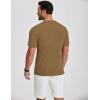 imageCOOFANDY Mens Henley Shirts Short Sleeve Ribbed TShirts Bodybuilding Workout Tee ShirtsLight Brown