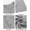 imageCOOFANDY Mens Henley Shirts Short Sleeve Ribbed TShirts Bodybuilding Workout Tee ShirtsLight Gray