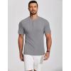 imageCOOFANDY Mens Henley Shirts Short Sleeve Ribbed TShirts Bodybuilding Workout Tee ShirtsLight Gray