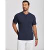 imageCOOFANDY Mens Henley Shirts Short Sleeve Ribbed TShirts Bodybuilding Workout Tee ShirtsNavy Blue