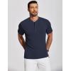 imageCOOFANDY Mens Henley Shirts Short Sleeve Ribbed TShirts Bodybuilding Workout Tee ShirtsNavy Blue