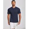 imageCOOFANDY Mens Henley Shirts Short Sleeve Ribbed TShirts Bodybuilding Workout Tee ShirtsNavy Blue