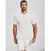 imageCOOFANDY Mens Henley Shirts Short Sleeve Ribbed TShirts Bodybuilding Workout Tee ShirtsWhite
