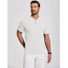 imageCOOFANDY Mens Henley Shirts Short Sleeve Ribbed TShirts Bodybuilding Workout Tee ShirtsWhite