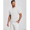 imageCOOFANDY Mens Henley Shirts Short Sleeve Ribbed TShirts Bodybuilding Workout Tee ShirtsWhite
