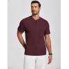 imageCOOFANDY Mens Henley Shirts Short Sleeve Ribbed TShirts Bodybuilding Workout Tee ShirtsWine Red