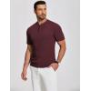 imageCOOFANDY Mens Henley Shirts Short Sleeve Ribbed TShirts Bodybuilding Workout Tee ShirtsWine Red