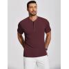 imageCOOFANDY Mens Henley Shirts Short Sleeve Ribbed TShirts Bodybuilding Workout Tee ShirtsWine Red