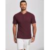 imageCOOFANDY Mens Henley Shirts Short Sleeve Ribbed TShirts Bodybuilding Workout Tee ShirtsWine Red
