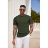 imageCOOFANDY Mens Henley Shirts Short Sleeve Tshirt Basic Button Tees Summer Ribbed Pocket T Shirt Casual Stretch TopsArmy Green