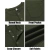 imageCOOFANDY Mens Henley Shirts Short Sleeve Tshirt Basic Button Tees Summer Ribbed Pocket T Shirt Casual Stretch TopsArmy Green