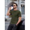 imageCOOFANDY Mens Henley Shirts Short Sleeve Tshirt Basic Button Tees Summer Ribbed Pocket T Shirt Casual Stretch TopsArmy Green