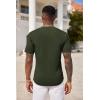 imageCOOFANDY Mens Henley Shirts Short Sleeve Tshirt Basic Button Tees Summer Ribbed Pocket T Shirt Casual Stretch TopsArmy Green