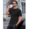 imageCOOFANDY Mens Henley Shirts Short Sleeve Tshirt Basic Button Tees Summer Ribbed Pocket T Shirt Casual Stretch TopsBlack