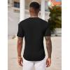 imageCOOFANDY Mens Henley Shirts Short Sleeve Tshirt Basic Button Tees Summer Ribbed Pocket T Shirt Casual Stretch TopsBlack