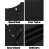 imageCOOFANDY Mens Henley Shirts Short Sleeve Tshirt Basic Button Tees Summer Ribbed Pocket T Shirt Casual Stretch TopsBlack