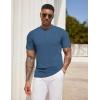imageCOOFANDY Mens Henley Shirts Short Sleeve Tshirt Basic Button Tees Summer Ribbed Pocket T Shirt Casual Stretch TopsBlue