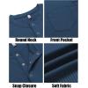 imageCOOFANDY Mens Henley Shirts Short Sleeve Tshirt Basic Button Tees Summer Ribbed Pocket T Shirt Casual Stretch TopsBlue