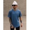 imageCOOFANDY Mens Henley Shirts Short Sleeve Tshirt Basic Button Tees Summer Ribbed Pocket T Shirt Casual Stretch TopsBlue