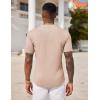 imageCOOFANDY Mens Henley Shirts Short Sleeve Tshirt Basic Button Tees Summer Ribbed Pocket T Shirt Casual Stretch TopsKhaki