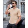 imageCOOFANDY Mens Henley Shirts Short Sleeve Tshirt Basic Button Tees Summer Ribbed Pocket T Shirt Casual Stretch TopsKhaki