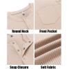 imageCOOFANDY Mens Henley Shirts Short Sleeve Tshirt Basic Button Tees Summer Ribbed Pocket T Shirt Casual Stretch TopsKhaki