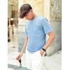 imageCOOFANDY Mens Henley Shirts Short Sleeve Tshirt Basic Button Tees Summer Ribbed Pocket T Shirt Casual Stretch TopsLight Blue