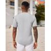 imageCOOFANDY Mens Henley Shirts Short Sleeve Tshirt Basic Button Tees Summer Ribbed Pocket T Shirt Casual Stretch TopsLight Grey