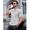 imageCOOFANDY Mens Henley Shirts Short Sleeve Tshirt Basic Button Tees Summer Ribbed Pocket T Shirt Casual Stretch TopsLight Grey