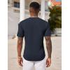 imageCOOFANDY Mens Henley Shirts Short Sleeve Tshirt Basic Button Tees Summer Ribbed Pocket T Shirt Casual Stretch TopsNavy Blue