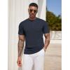 imageCOOFANDY Mens Henley Shirts Short Sleeve Tshirt Basic Button Tees Summer Ribbed Pocket T Shirt Casual Stretch TopsNavy Blue